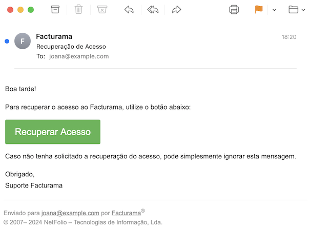 E-mail confirmação de endereço